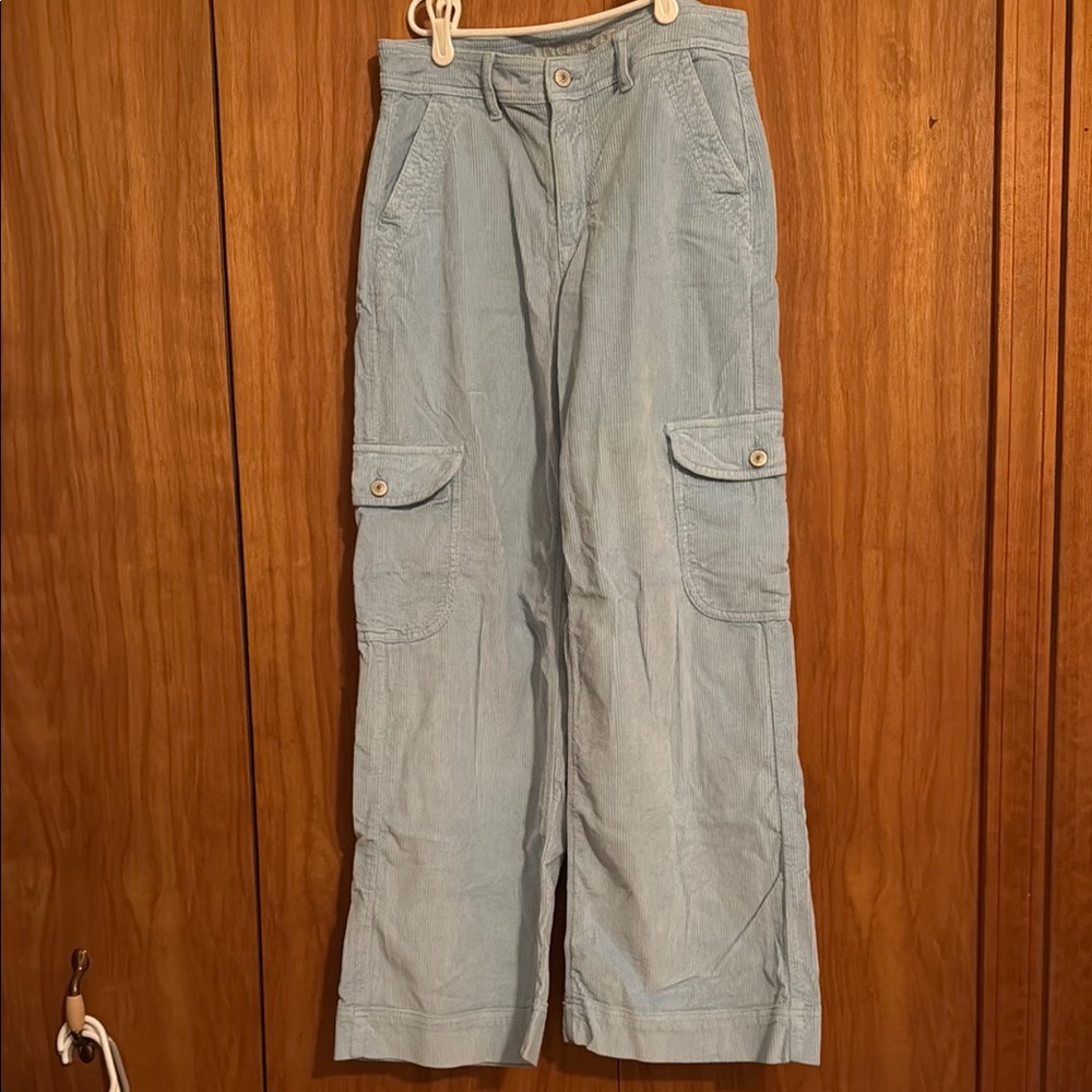 Casual Light Blue Cargo Pants